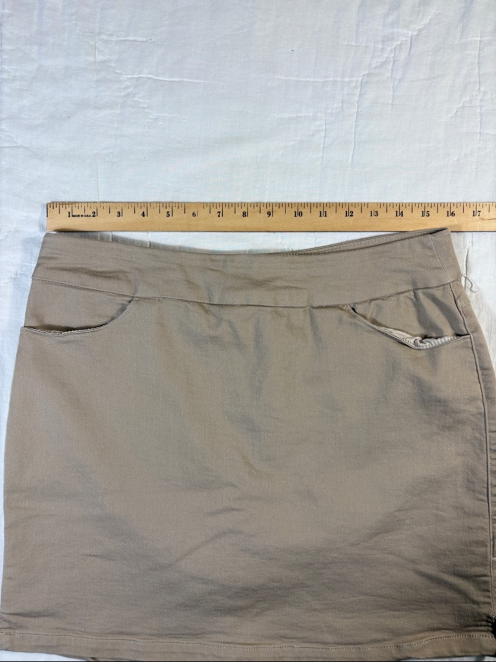 Briggs New York Petite 8P Tan Comfort Waistband Skort Coastal Grandma Mini Skirt - Picture 4 of 10